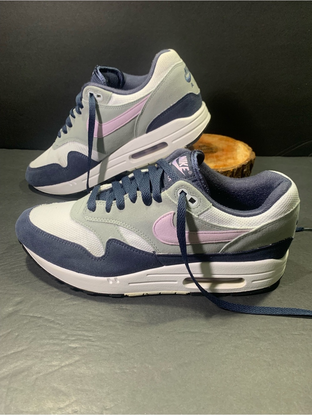 Nike Air Max 1 Men’s Sneakers Blue Gray White Shoe Size - 9.5